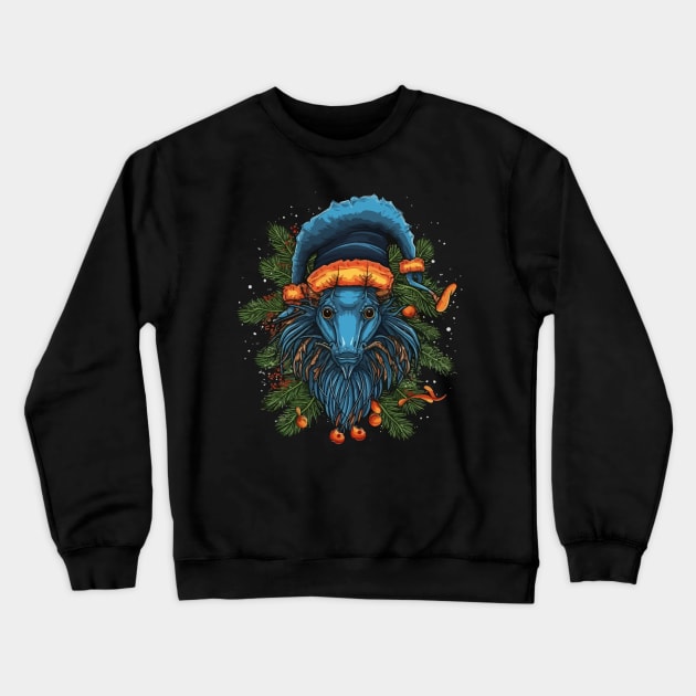 Blue Shrimp Christmas Crewneck Sweatshirt by JH Mart